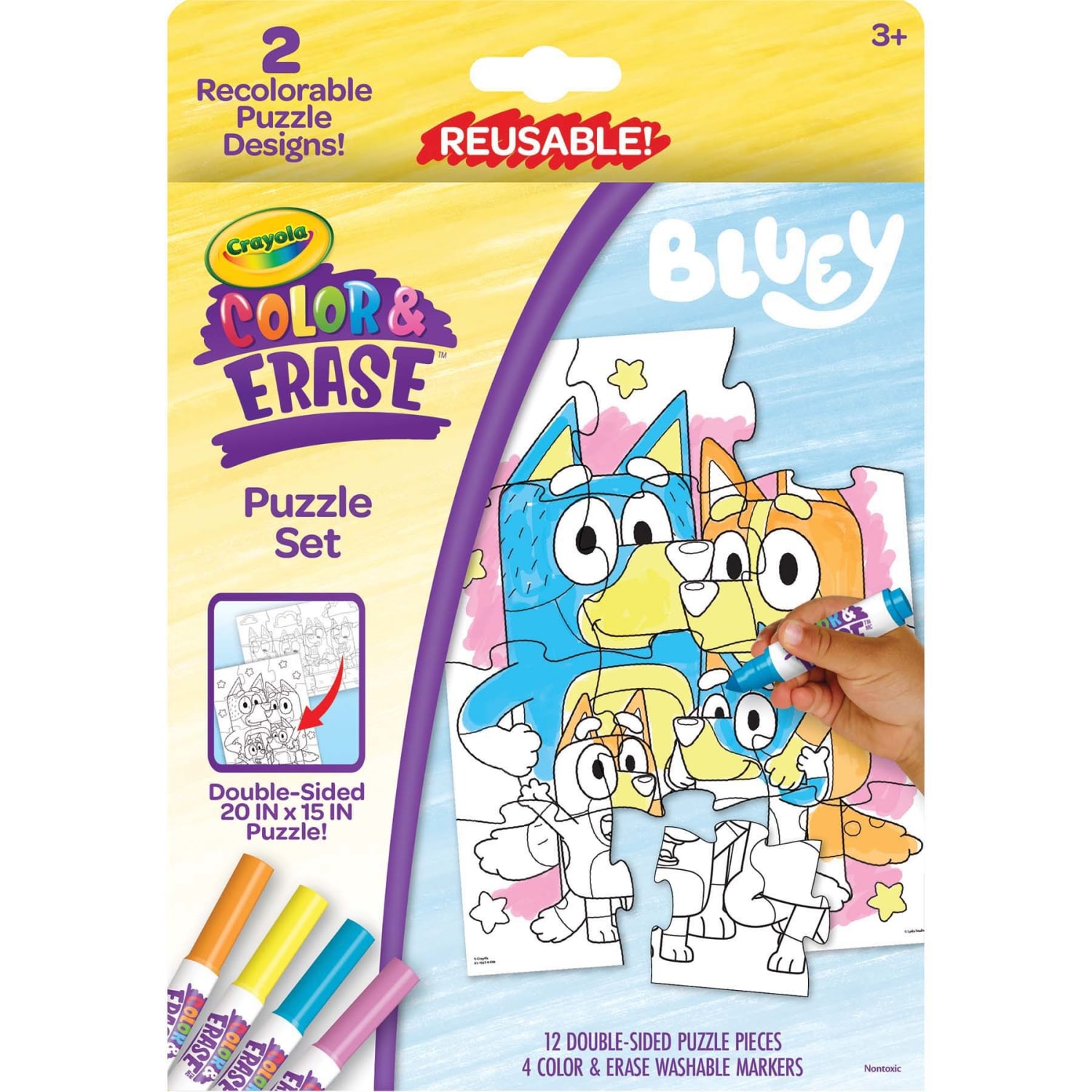 Crayola Color & Erase Reusable Puzzle Set, Bluey, Pack Of 2 - Image 3