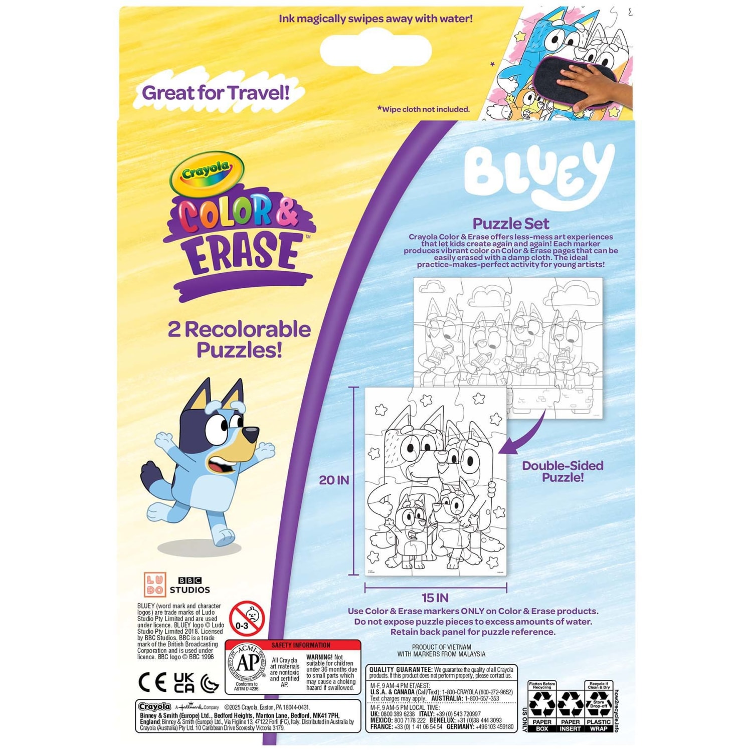 Crayola Color & Erase Reusable Puzzle Set, Bluey, Pack Of 2 - Image 4