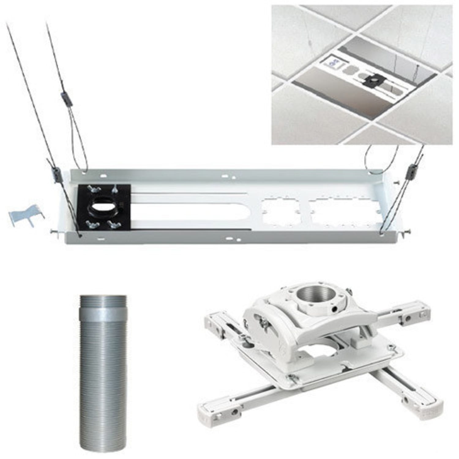Chief RPA Elite Universal Projector Kit - Includes Projector Mount, Threaded Column, and Suspended Ceiling Kit - White - Mounting kit (extension column, ceiling mount, suspended ceiling plate) - for projector - white - ceiling mountable - Image 3