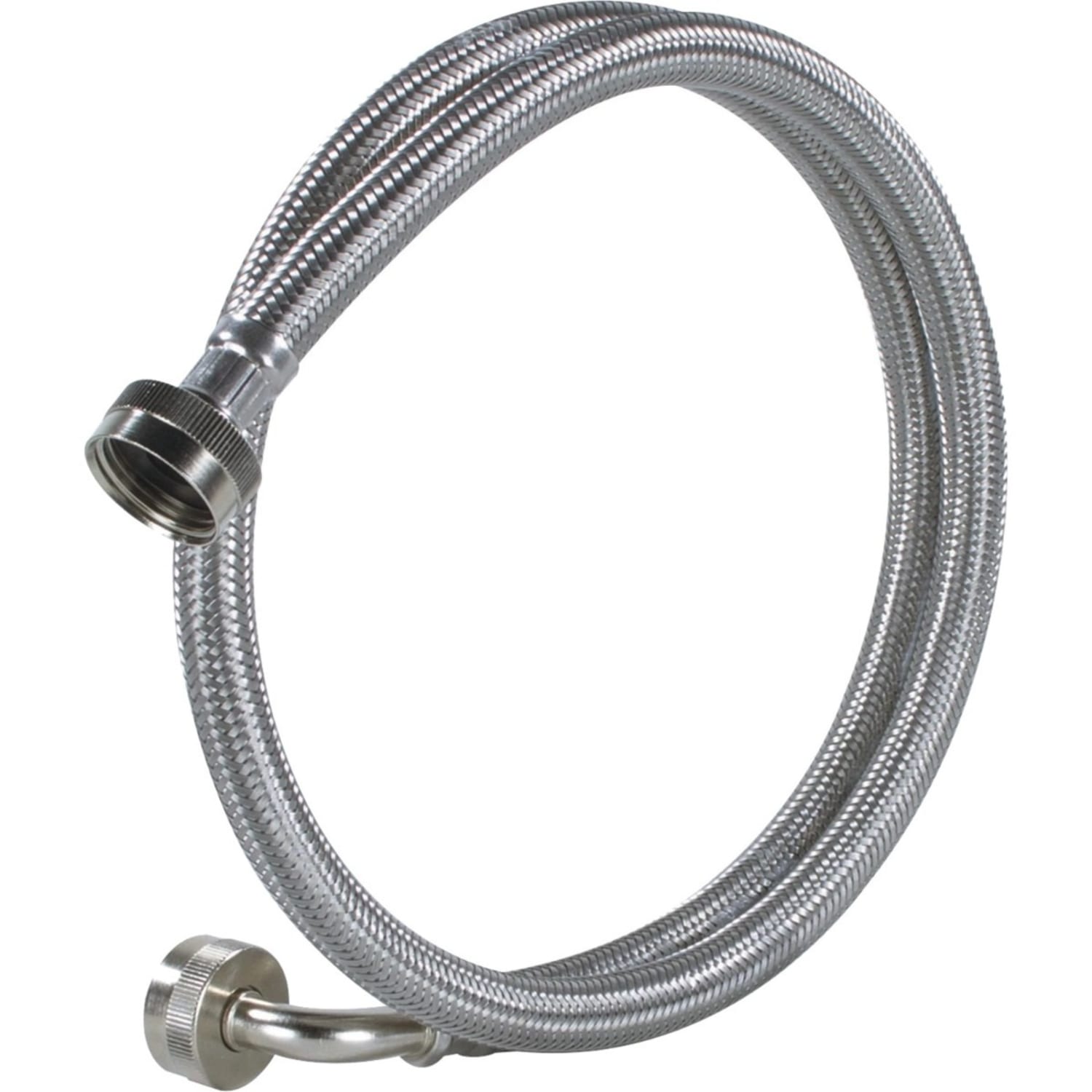 Certified Appliance Accessories 2 pk Braided Stainless Steel Washing Machine Hoses with Elbow - 72in - WM72SSL2PK