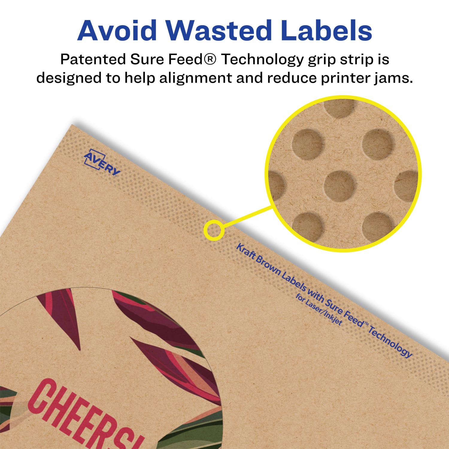 Avery Kraft Permanent Labels With Sure Feed, 94514-KMP15, Round, 3-1/2in Diameter, Brown, Pack Of 60 - Image 5