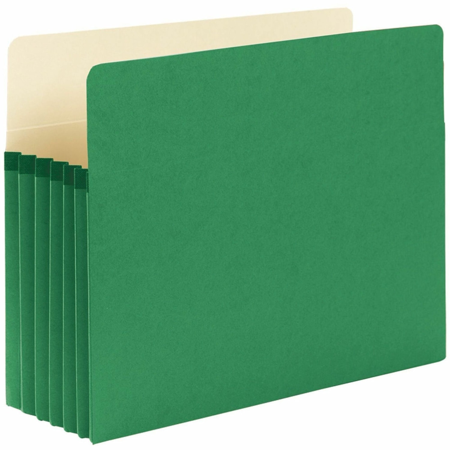 Smead Color Top-Tab File Pockets, Letter Size, 5 1/4in Expansion, Green - Image 3