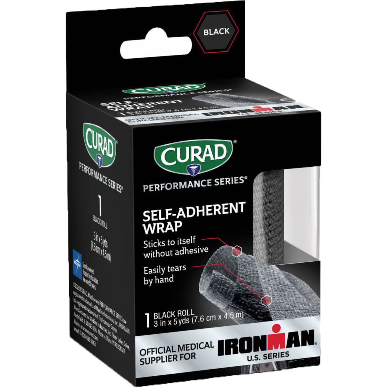 CURAD IRONMAN Performance Series Self-Adherent Wrap, 3in x 5 Yd., Black, Case Of 24 Boxes - Image 3