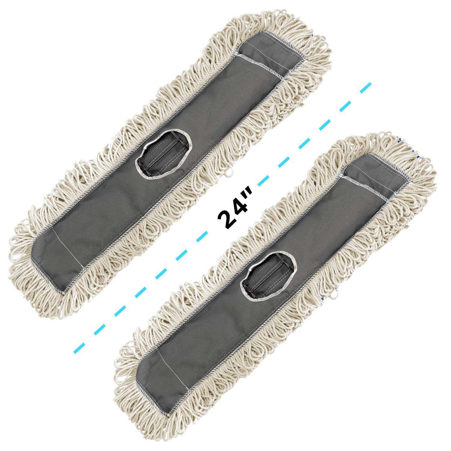 Alpine Industries 24in Cotton Dry Dust Mop Replacement Heads, Gray, Pack Of 4 Heads - Image 3