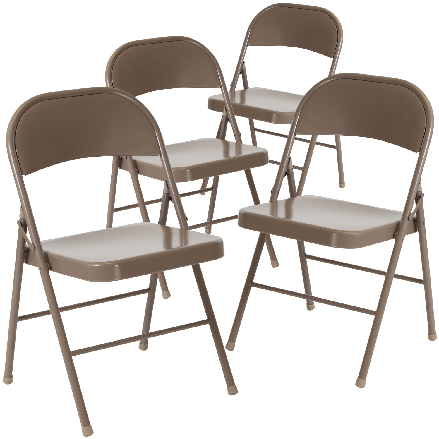 Flash Furniture HERCULES Series Double Braced Metal Folding Chairs Beige Set Of 4 Chairs PopularChairscom
