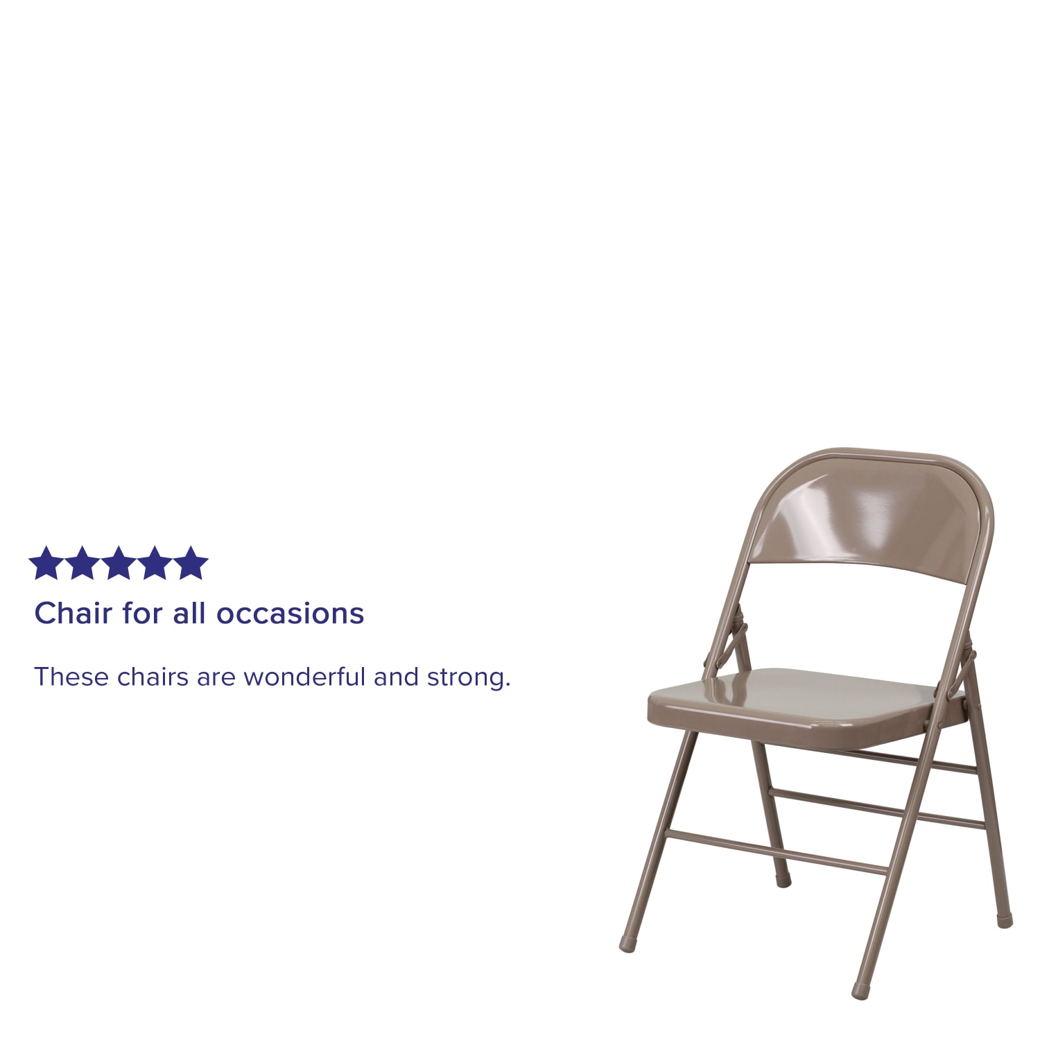 Flash Furniture HERCULES Series Double-Braced Metal Folding Chairs, Beige, Set Of 4 Chairs - Image 6