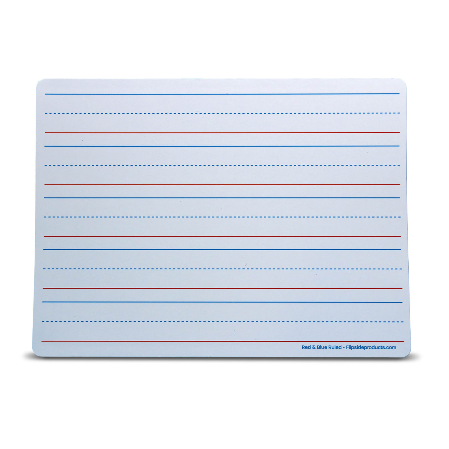 Flipside Products Magnetic Dry-Erase Learning Mats, 2-Sided Red & Blue Ruled/Plain, 9in x 12in, Pack Of 12 Mats