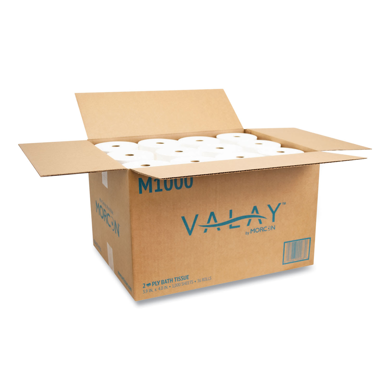 Morcon Tissue Small Core Bath Tissue, Septic Safe, 2-Ply, White, 1,000 Sheets/Roll, 36 Rolls/Carton - Image 4
