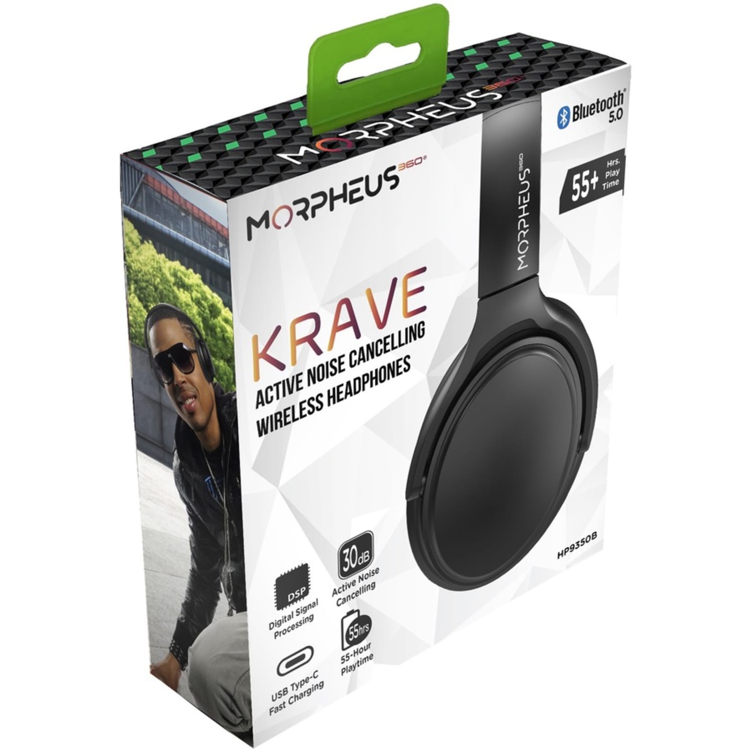 Morpheus 360 Krave ANC Wireless Noise Cancelling Headphones, Black - Image 6