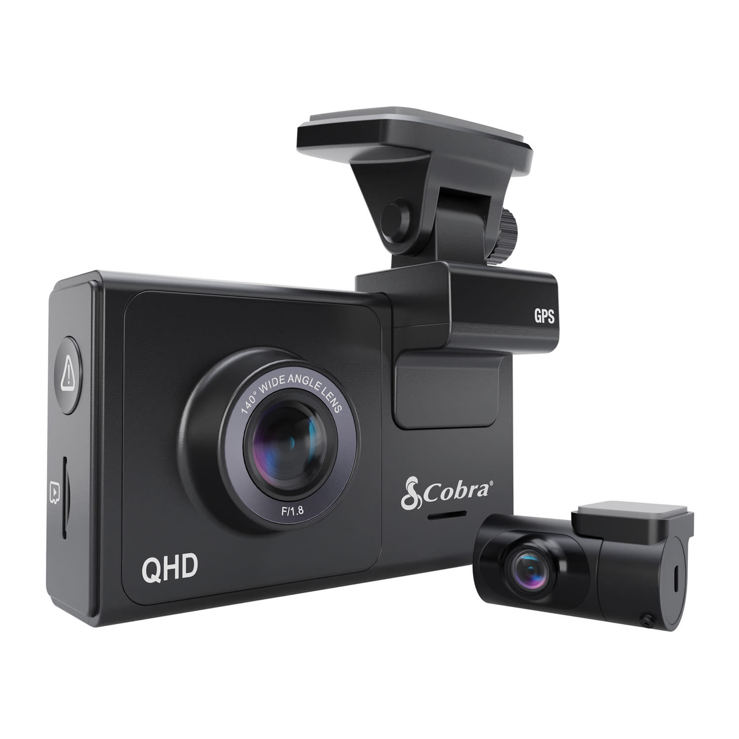Cobra Dual-View QHD 1600p Smart Dash Cam, Black, SC200D