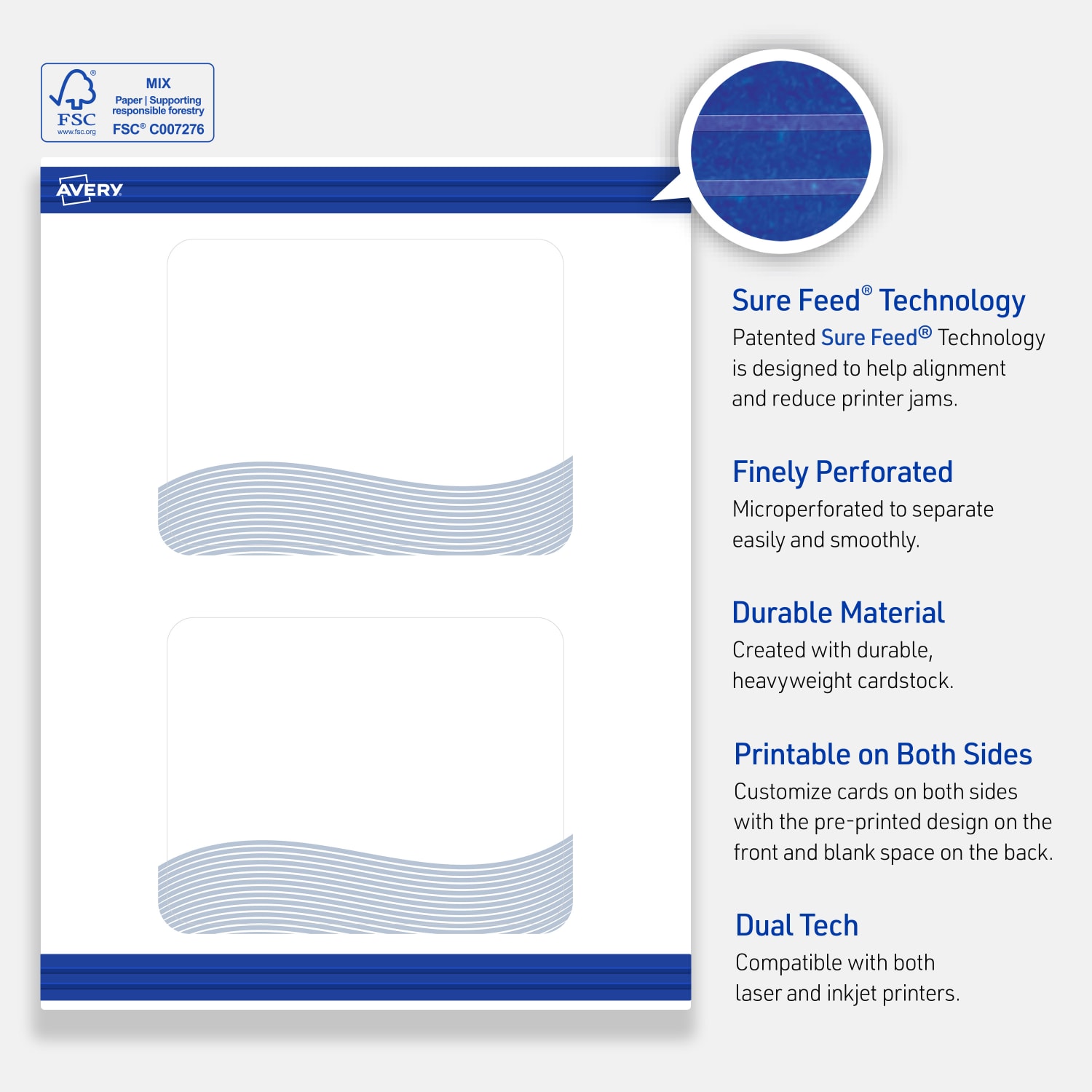 Avery Printable Postcards With Sure Feed Technology, 4in x 6in, Matte White With Colorful Design, Pack Of 20 - Image 5