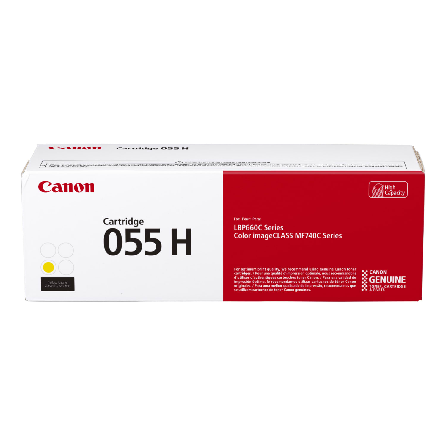 Canon 055H Yellow High Yield Toner Cartridge, 3017C001