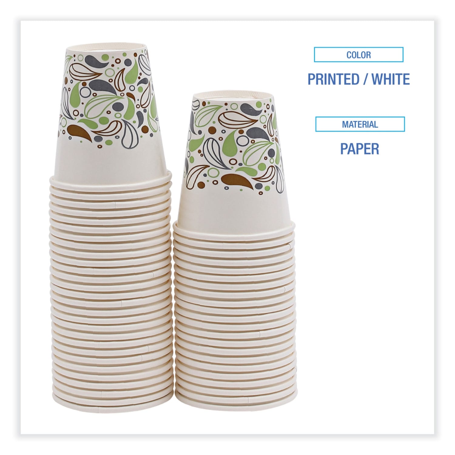 Boardwalk Deerfield Printed Paper Cold Cups, 12 Oz, Multicolor, Sleeve Of 50 Cups, Carton Of 20 Sleeves - Image 4