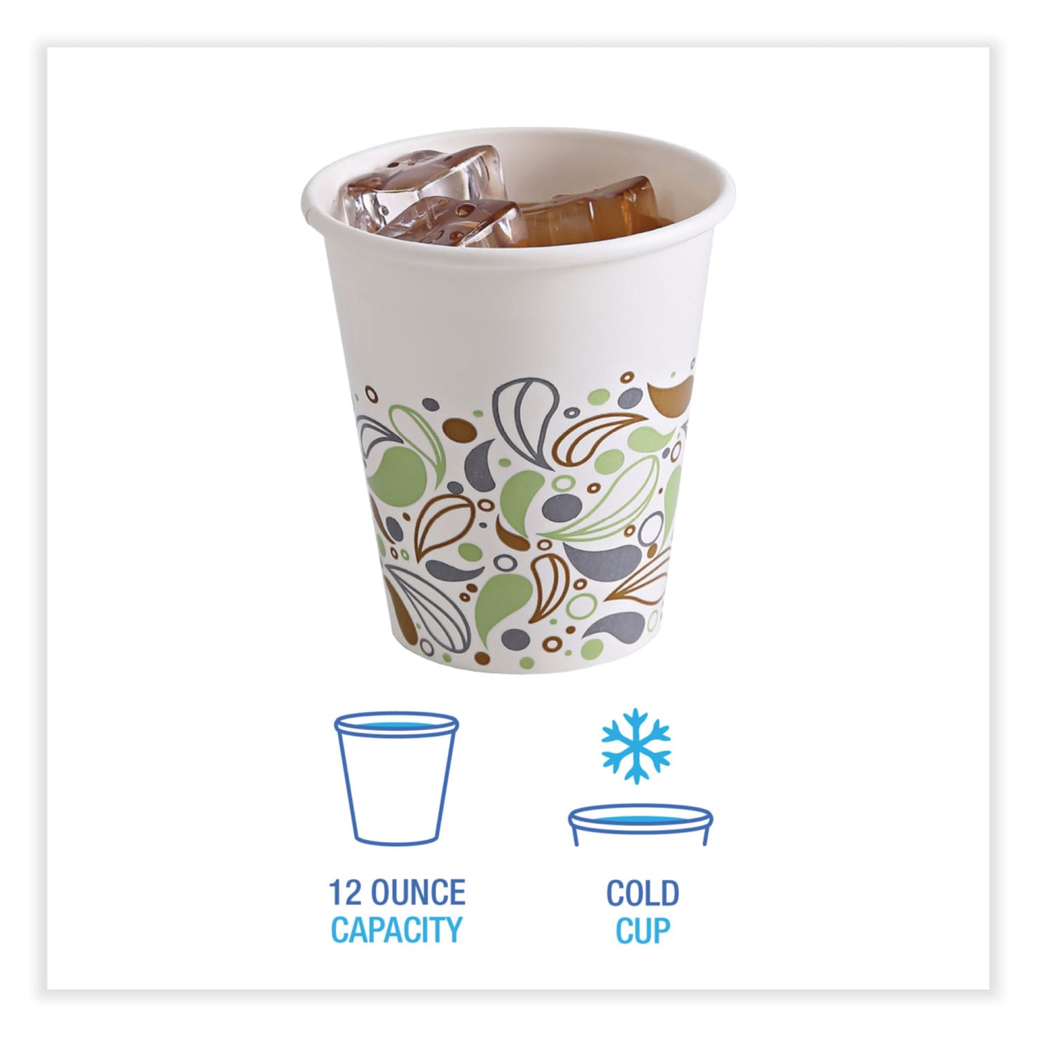 Boardwalk Deerfield Printed Paper Cold Cups, 12 Oz, Multicolor, Sleeve Of 50 Cups, Carton Of 20 Sleeves - Image 5