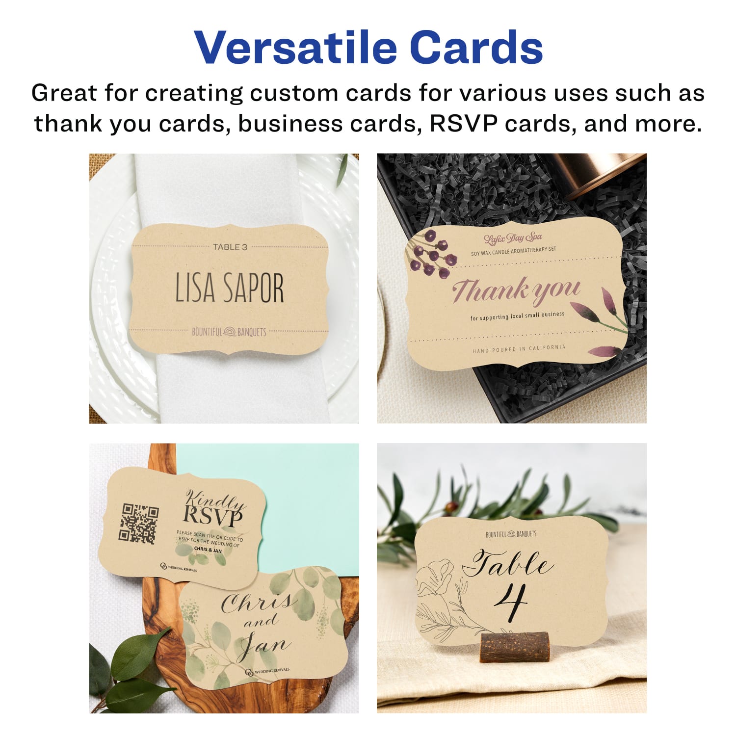 Avery Printable Postcards With Sure Feed Technology, 95274-KMC25, Rectangle Flourished Edge, 4in x 6in, Kraft Brown, Pack Of 50 - Image 4