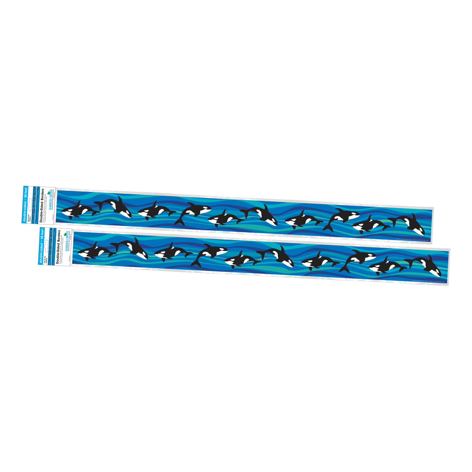 Barker Creek Double-Sided Borders, 3in x 35in, Sea & Sky Whales, 12 Strips Per Pack, Set Of 2 Packs - Image 3