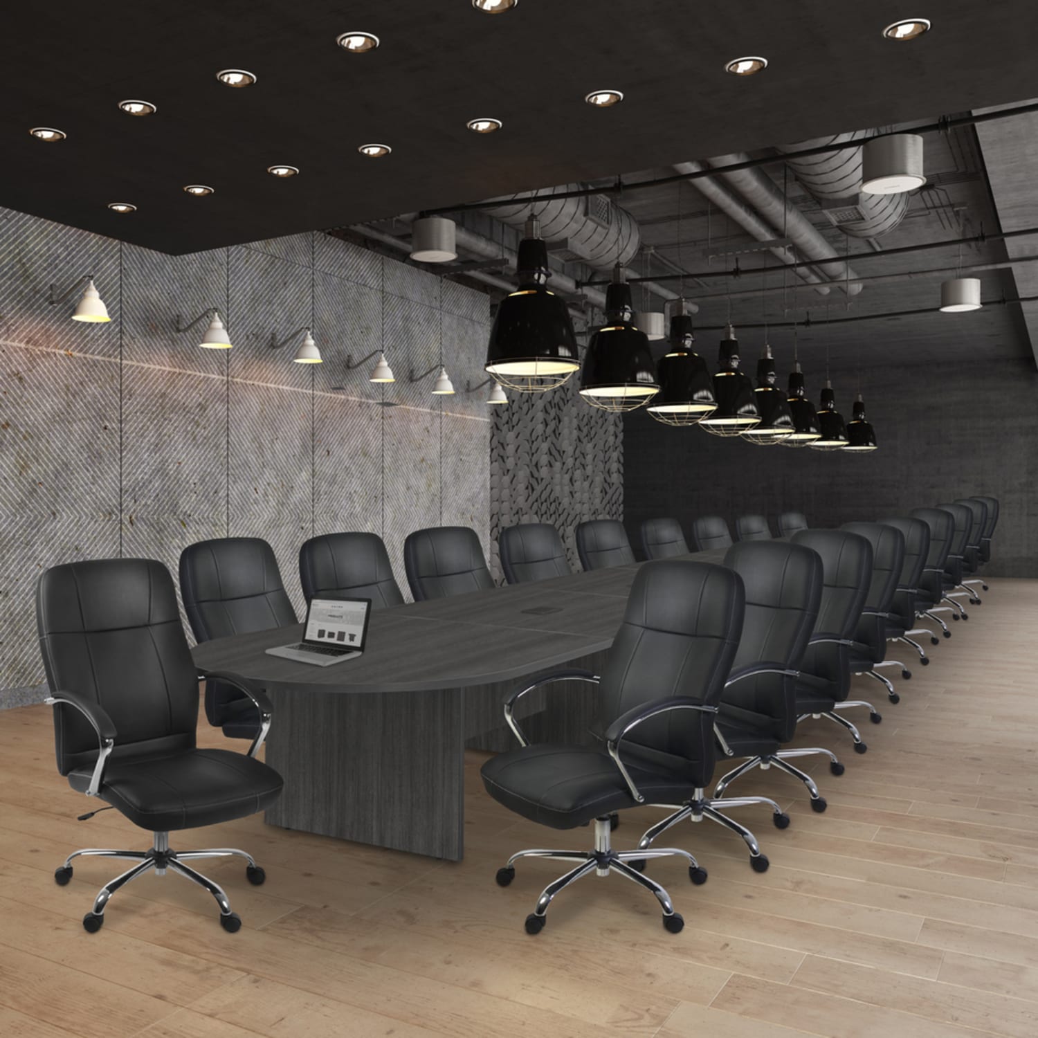 Regency Legacy Melamine Oval Conference Table, 29inH x 288inW x 52inD, Ash Gray - Image 3