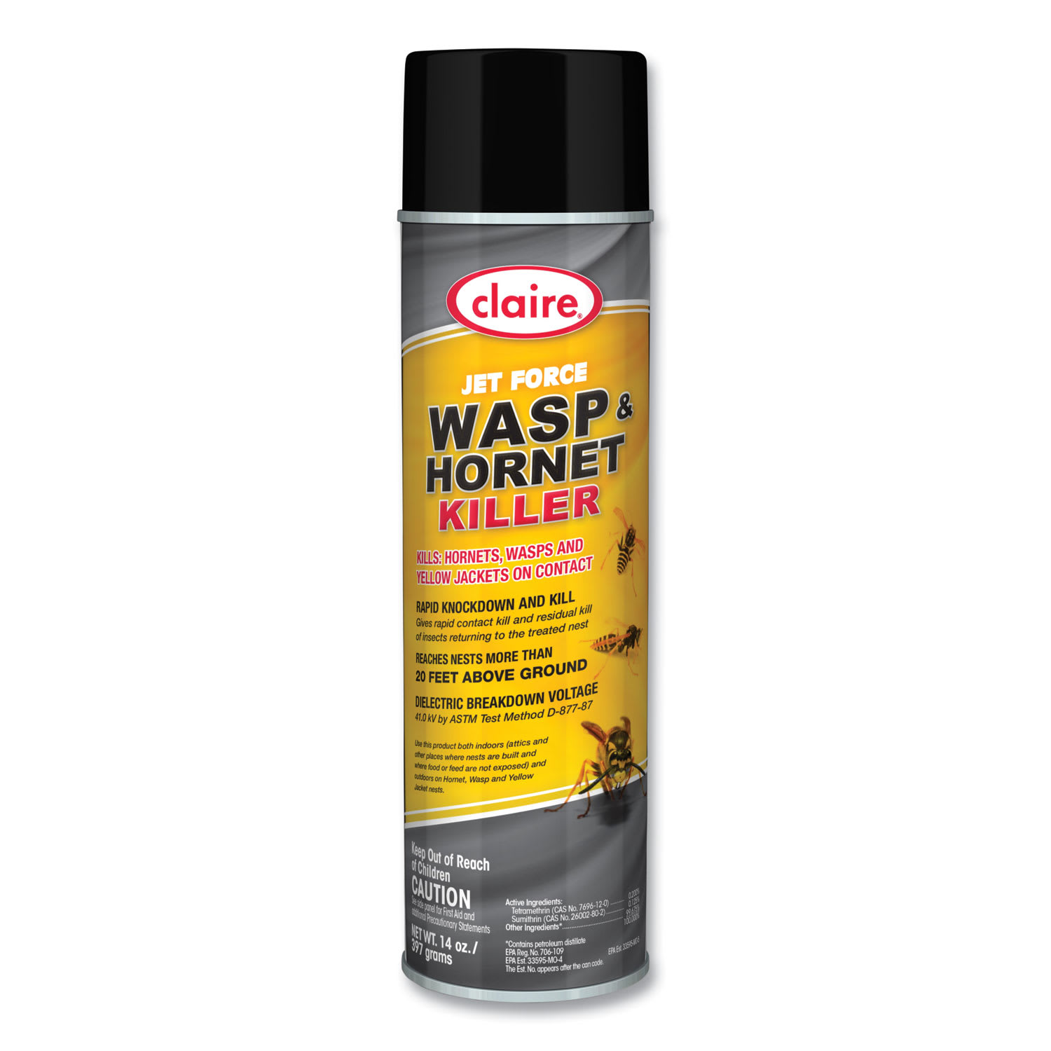 Claire Jet Force Wasp and Hornet Killer, 14 oz Aerosol Spray, 12/Carton - Image 5