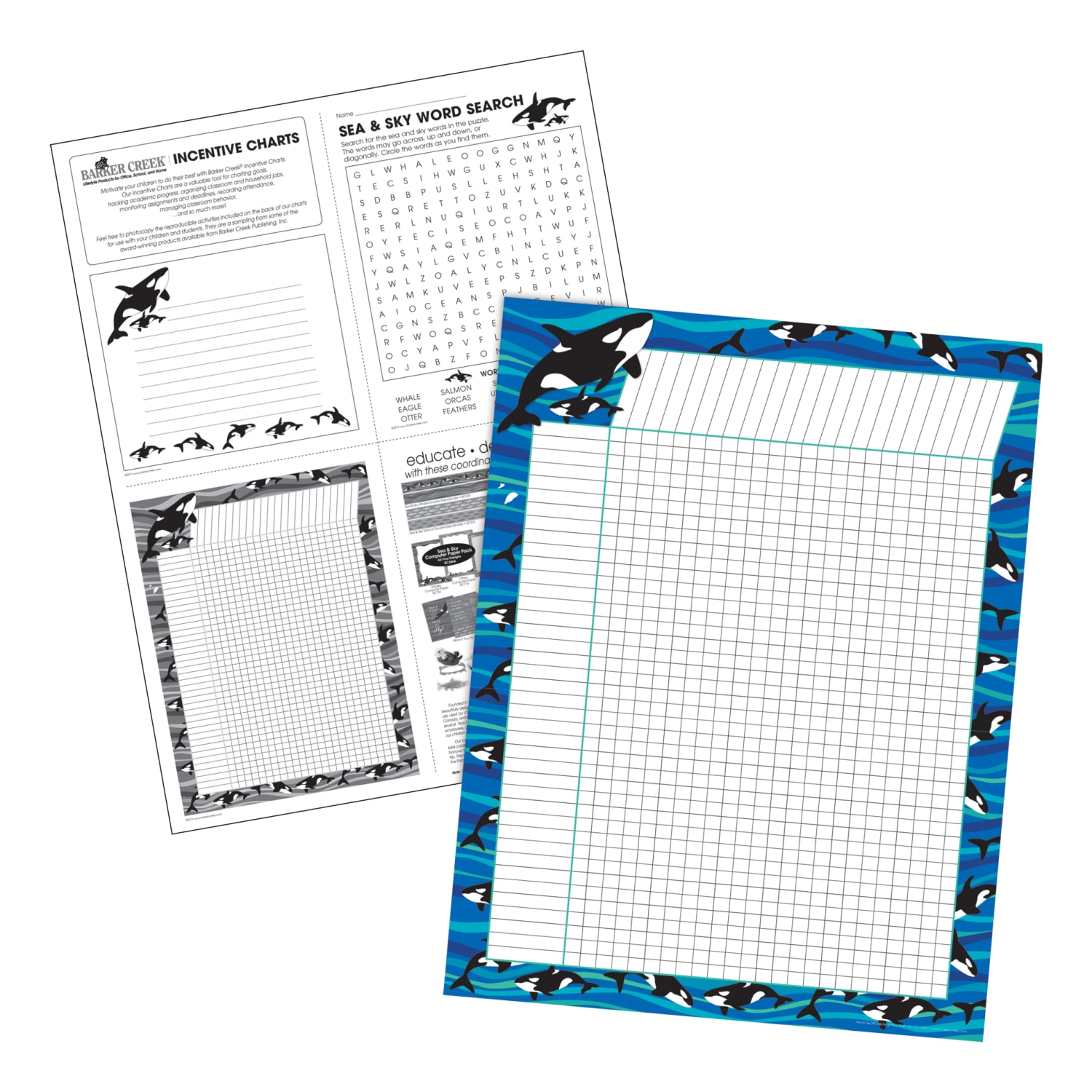 Barker Creek Incentive Charts, 22in x 17in, Sea & Sky, Set Of 4 Charts - Image 3