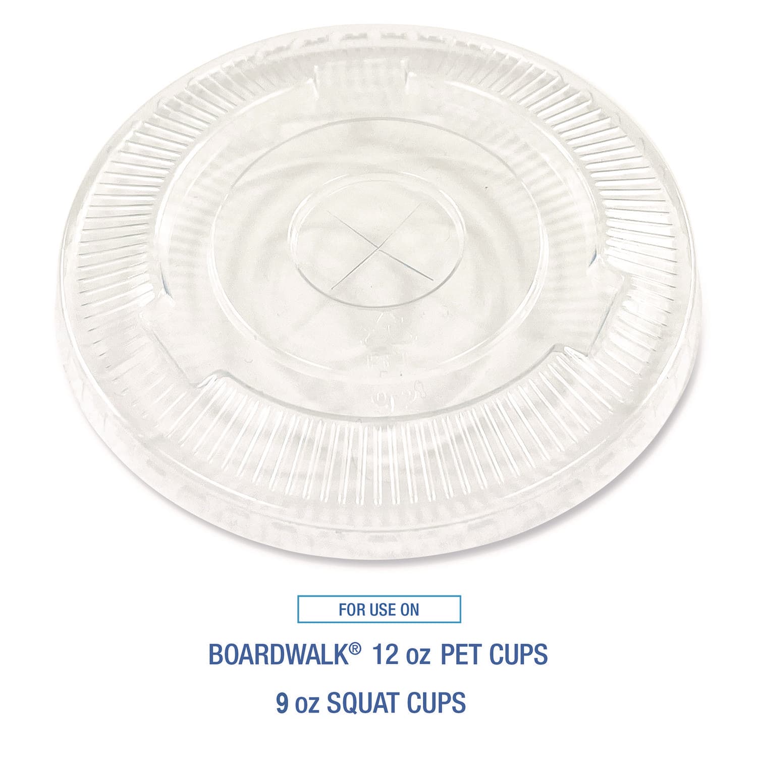Boardwalk Cold Cup Straw-Slot Lids, Fits 9 Oz Squat To 12 Oz PET Cups, Crystal Clear, Pack Of 1,000 Lids - Image 5