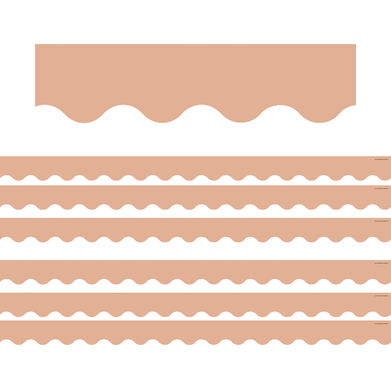 Teacher Created Resources Scalloped Border Trim Packs, 35', Sedona Sand, Set Of 6 Packs