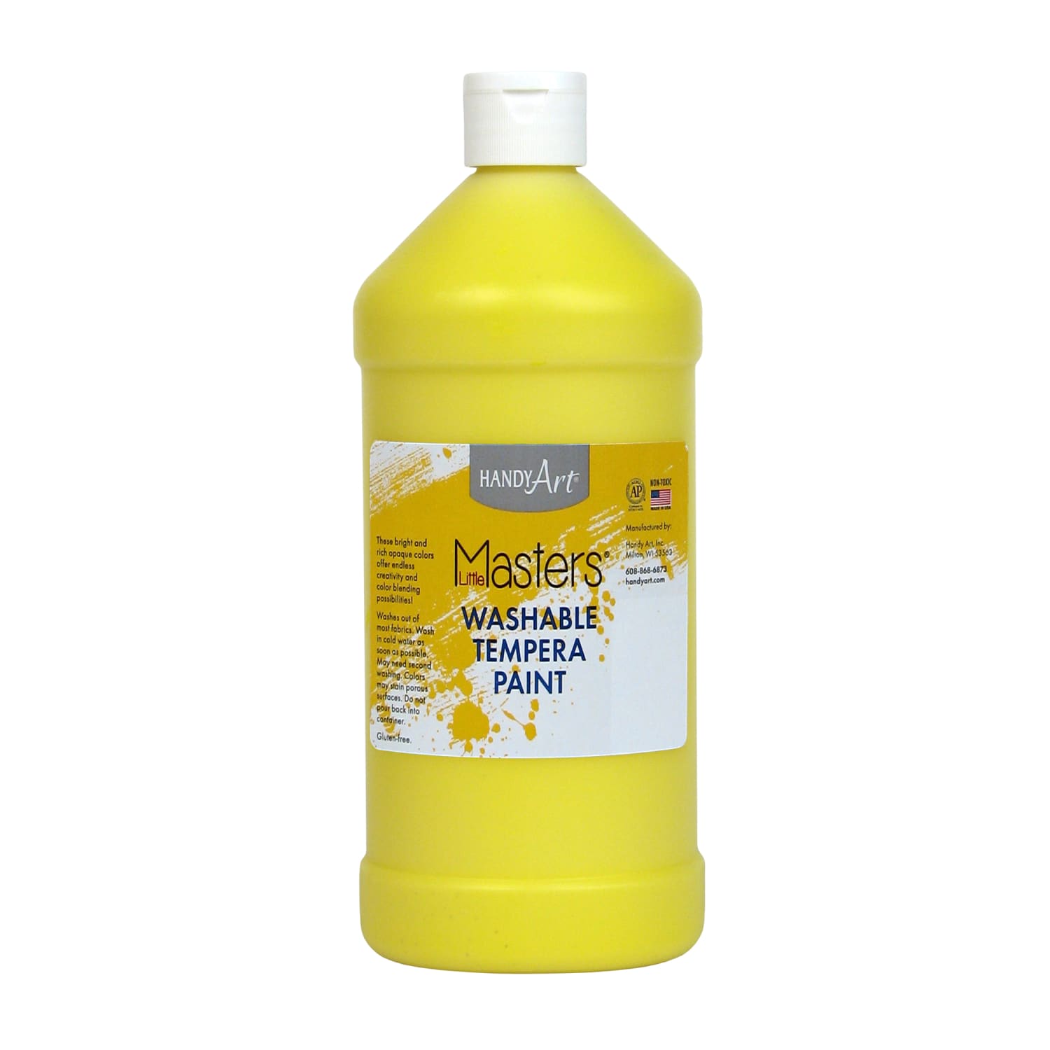 Handy Art Little Masters Washable Tempera Paints, 32 Oz, Yellow, Pack Of 6 Paints - Image 3