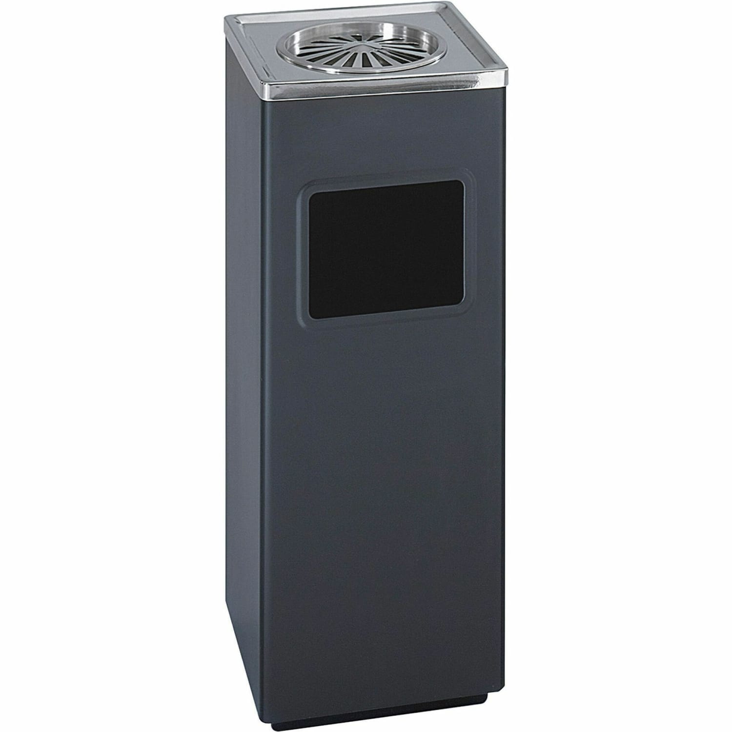 Safco Ash-N-Trash Sandless Urn Smokers Pole, 3 Gallon, Black/Chrome - Image 3