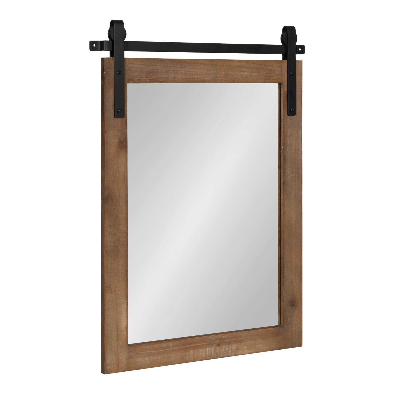 Uniek Kate And Laurel Cates Rectangle Mirror, 26-3/4inH x 19-1/2inW x 1-1/4inD, Rustic Brown
