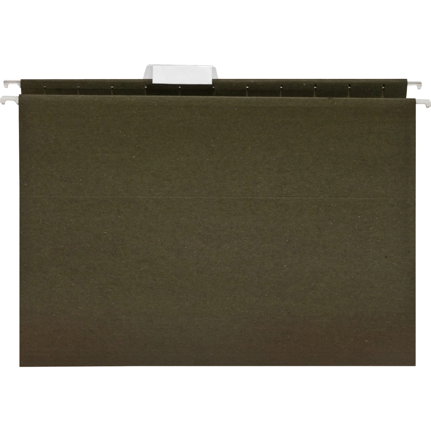 Business Source 1/5 Tab Cut Letter Recycled Hanging Folder - 8 1/2in x 11in - 11 pt. - Green - Acid-free - 100% Recycled - 25 / Box