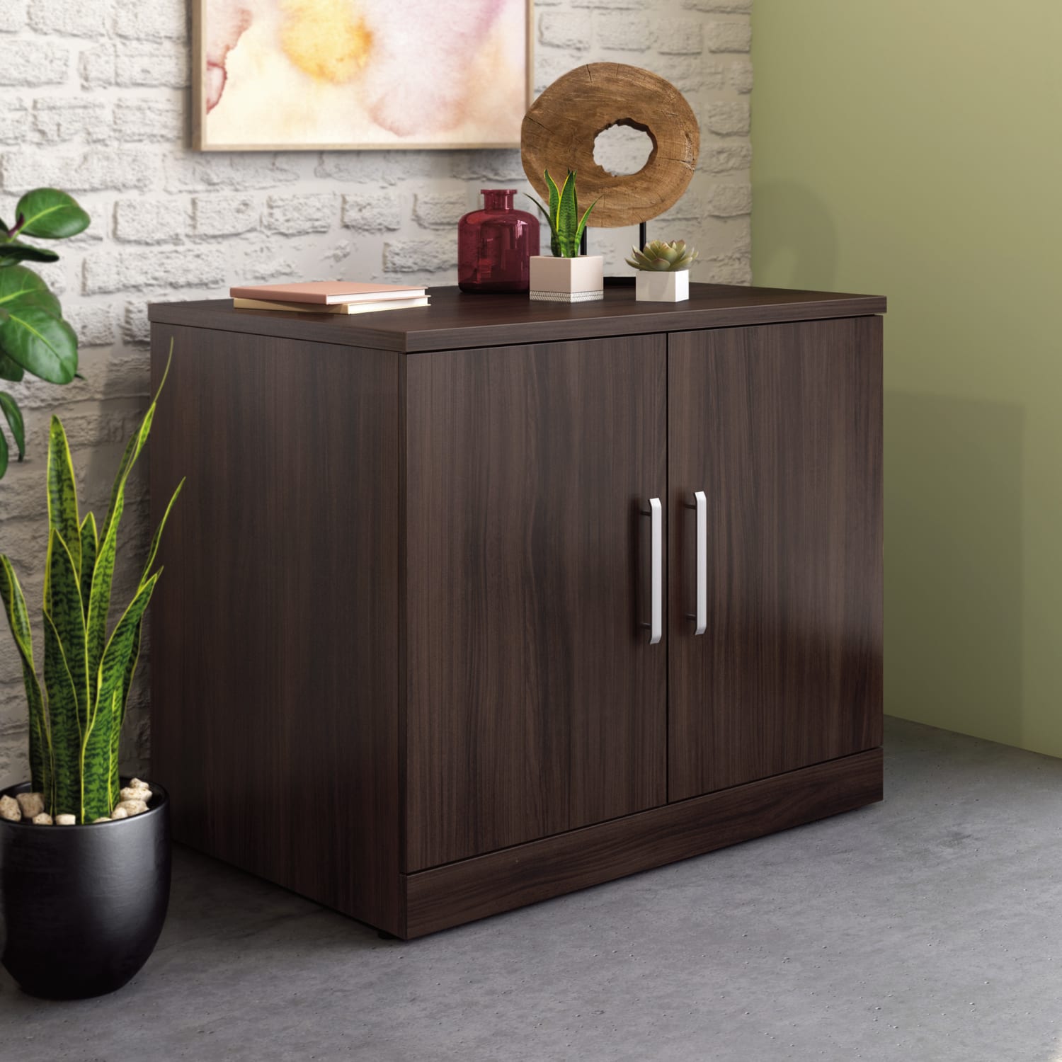 Sauder Affirm 36inW Storage Cabinet With Doors, Noble Elm - Image 3