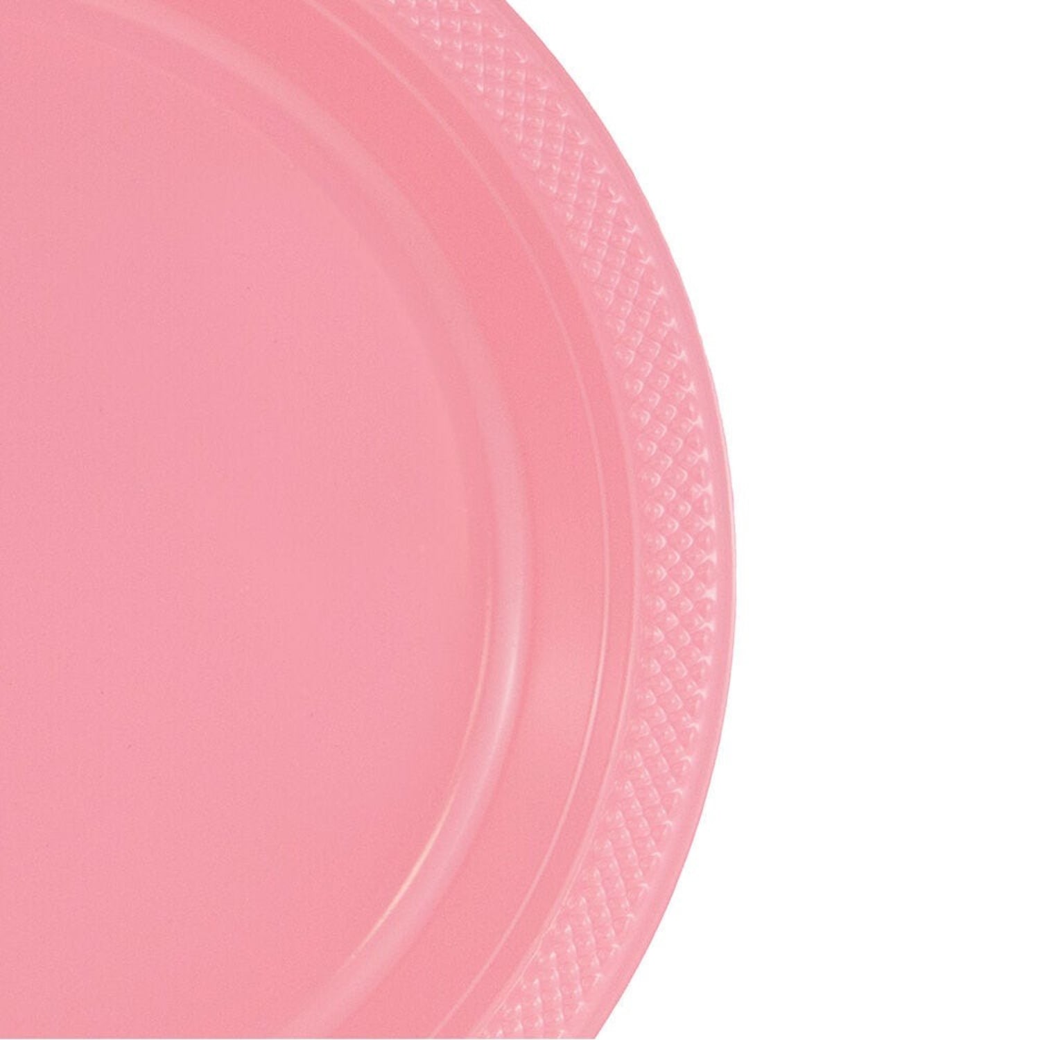 JAM PAPER Round Plastic Party Plates, Medium, 9 inch, Baby Pink Pastel, 20/Pack - Image 3