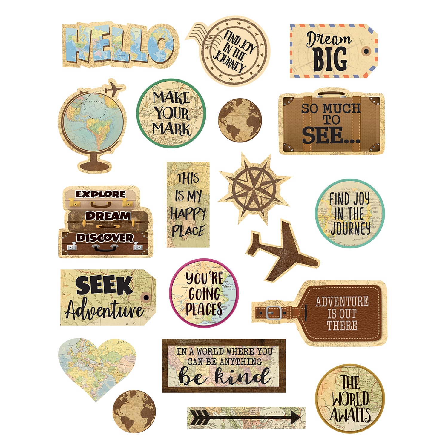 Teacher Created Resources Stickers, Travel the Map, 120 Stickers Per Pack, Set Of 12 Packs - Image 3