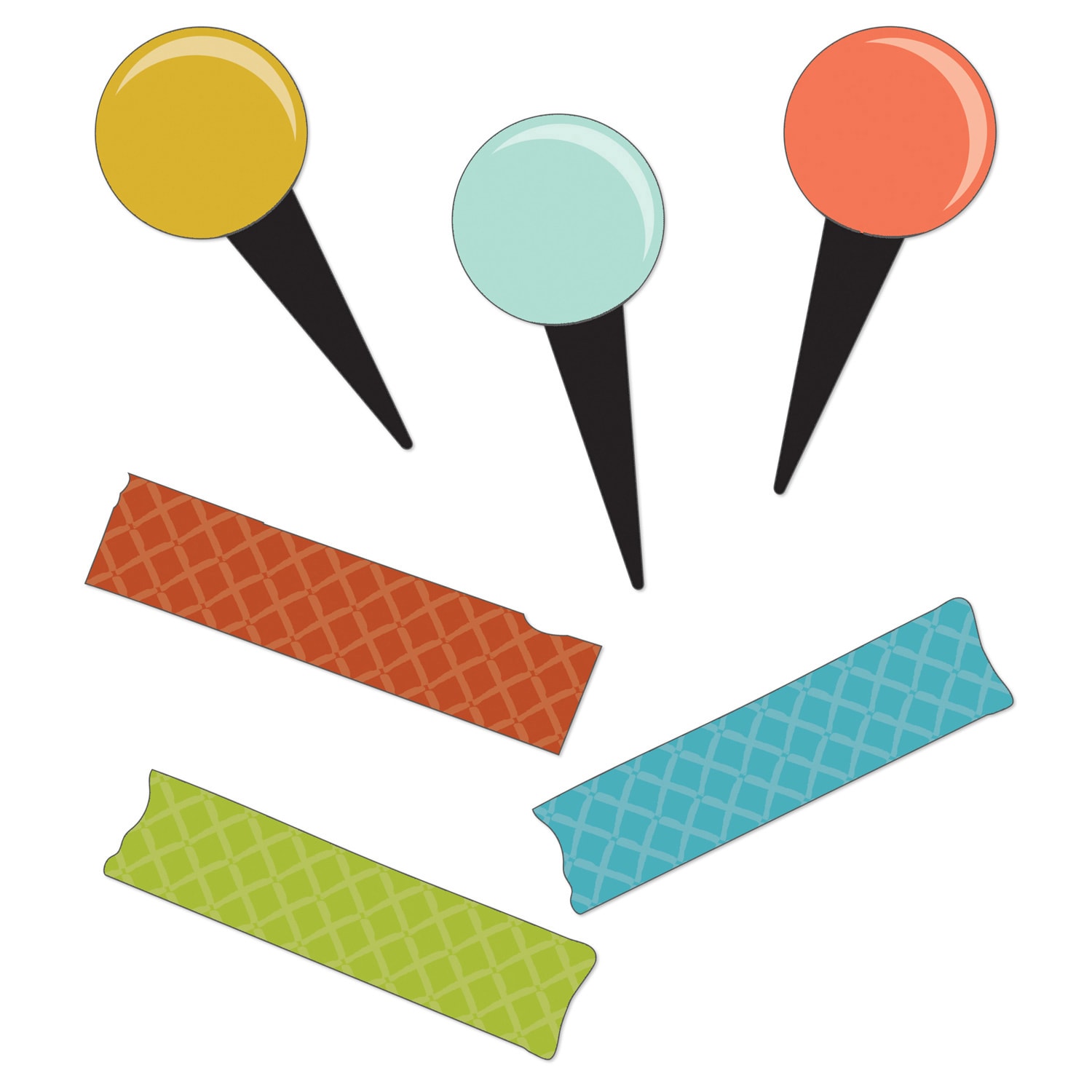 Carson Dellosa Education Mini Cut-Outs, Lets Explore Pins & Tape, 60 Pieces Per Pack, Set Of 6 Packs - Image 3