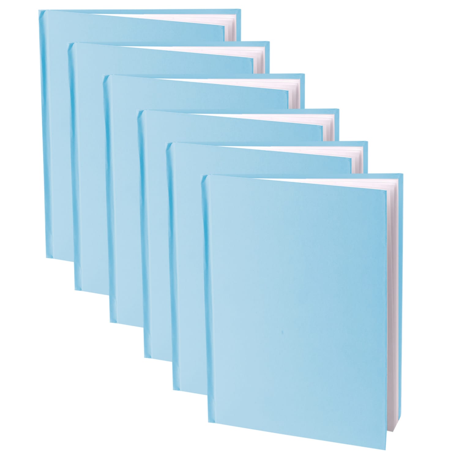 Ashley Young Authors Hardcover Blank Book, 11inH x 8 1/2inW Portrait, 14 Sheets/28 Pages, Blue Cover, White Pages, Pack Of 6
