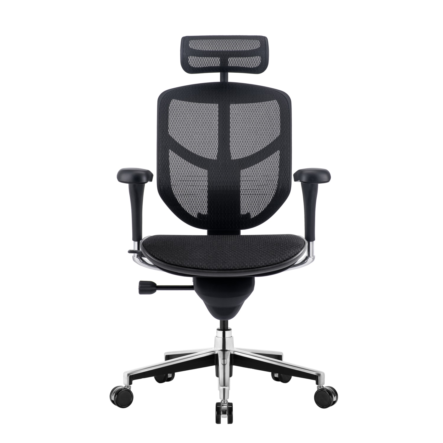 WorkPro Quantum 9000V2 Series Ergonomic Mesh/Fabric High-Back Chair With Headrest, Black/Black, BIFMA Compliant - Image 3