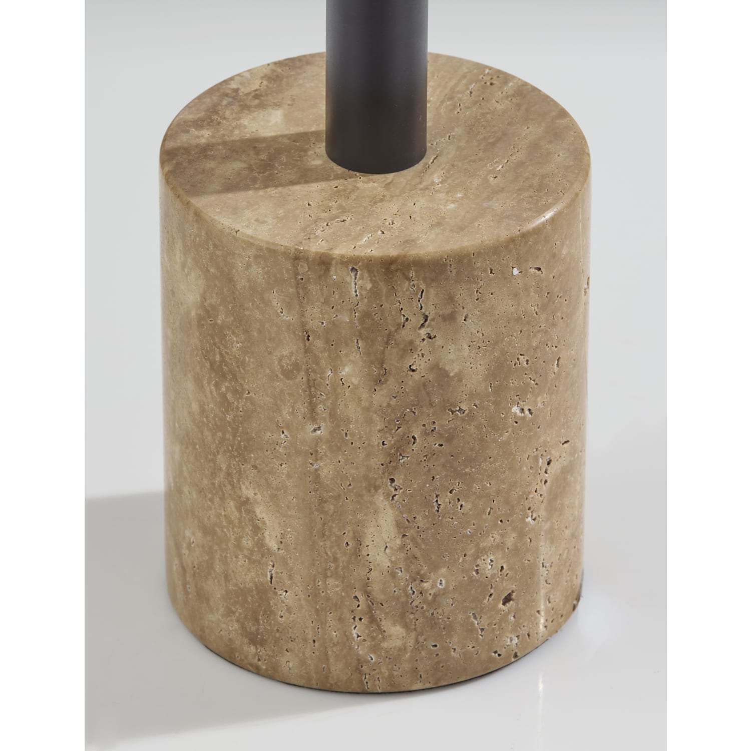 Adesso Stockton 2-Light Floor Lamp, 60-1/4inH, White Glosted Glass Shade/Travertine Base - Image 4