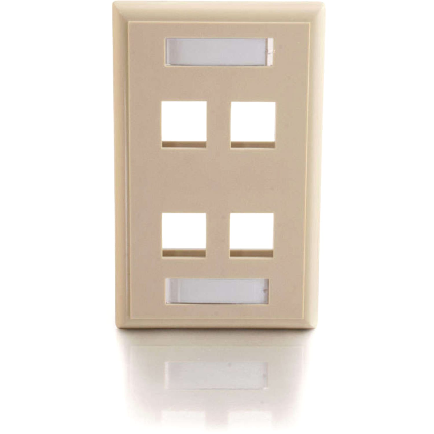 C2G 4-Port Single Gang Multimedia Keystone Wall Plate - Ivory - Image 3