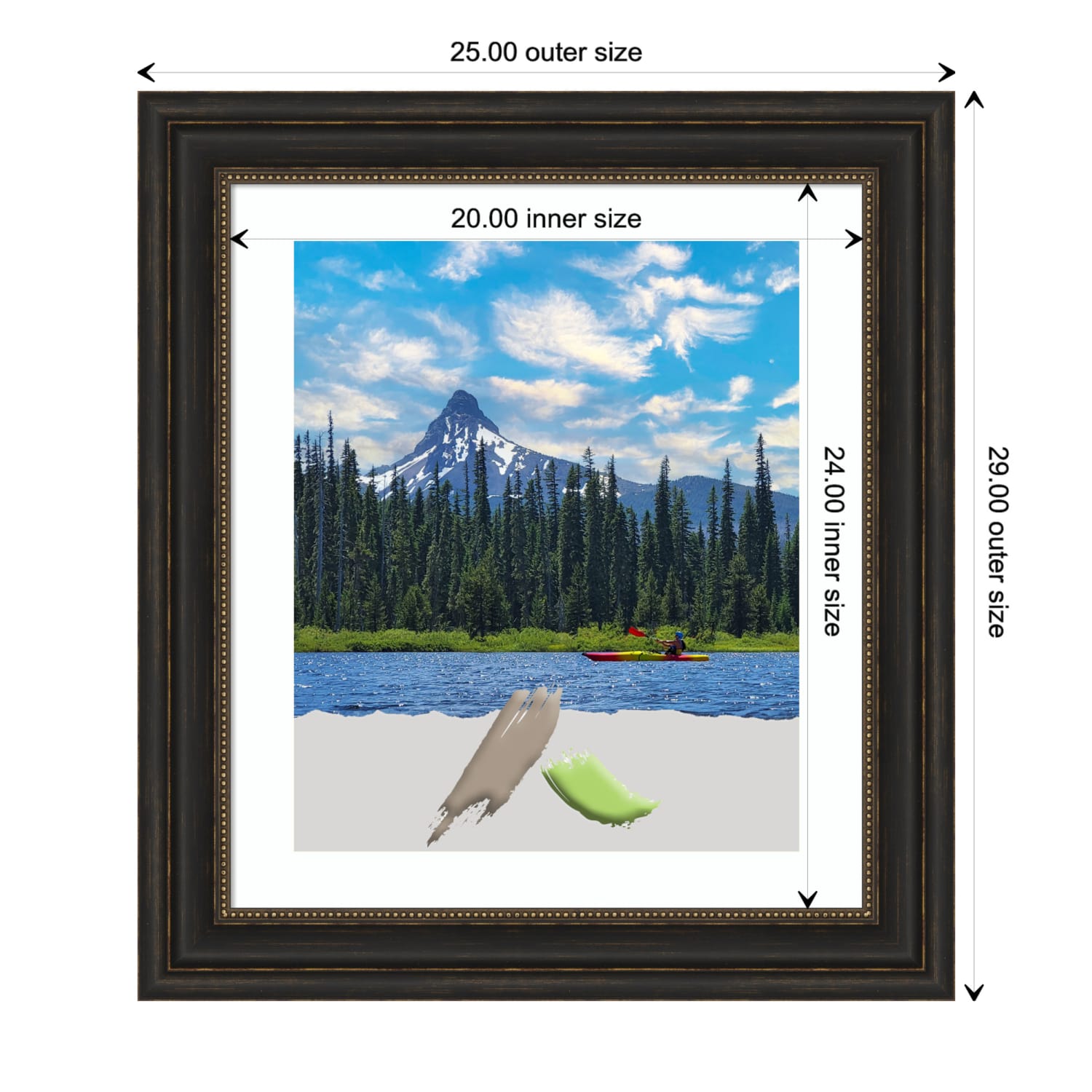 Amanti Art Picture Frame, 25in x 29in, Opening Size 20in x 24in (Matted To 16in x 20in), Accent Bronze - Image 5