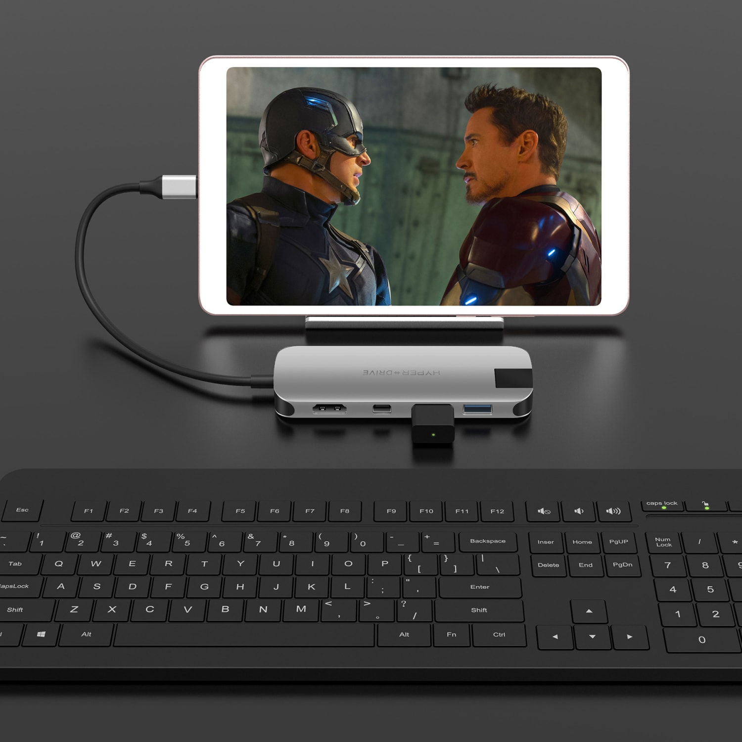Targus Sanho Hyperdrive SLIM 8-in-1 USB-C Hub, 3/8inH x 1-15/16inW x 10-5/16inD, Silver, HD247B-SILVER - Image 3