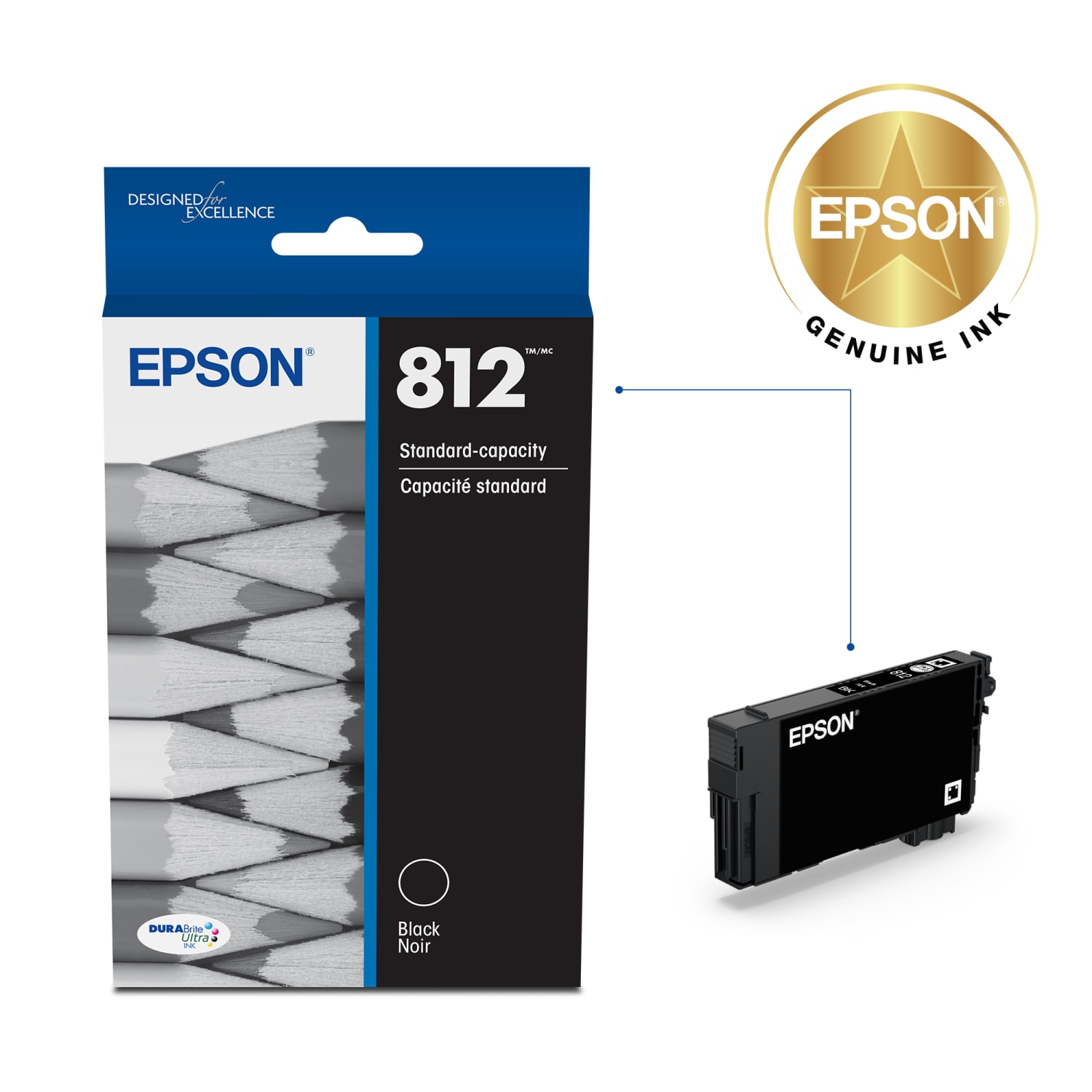 Epson 812 DuraBrite Ultra Black Ink Cartridge, T812120-S - Image 3