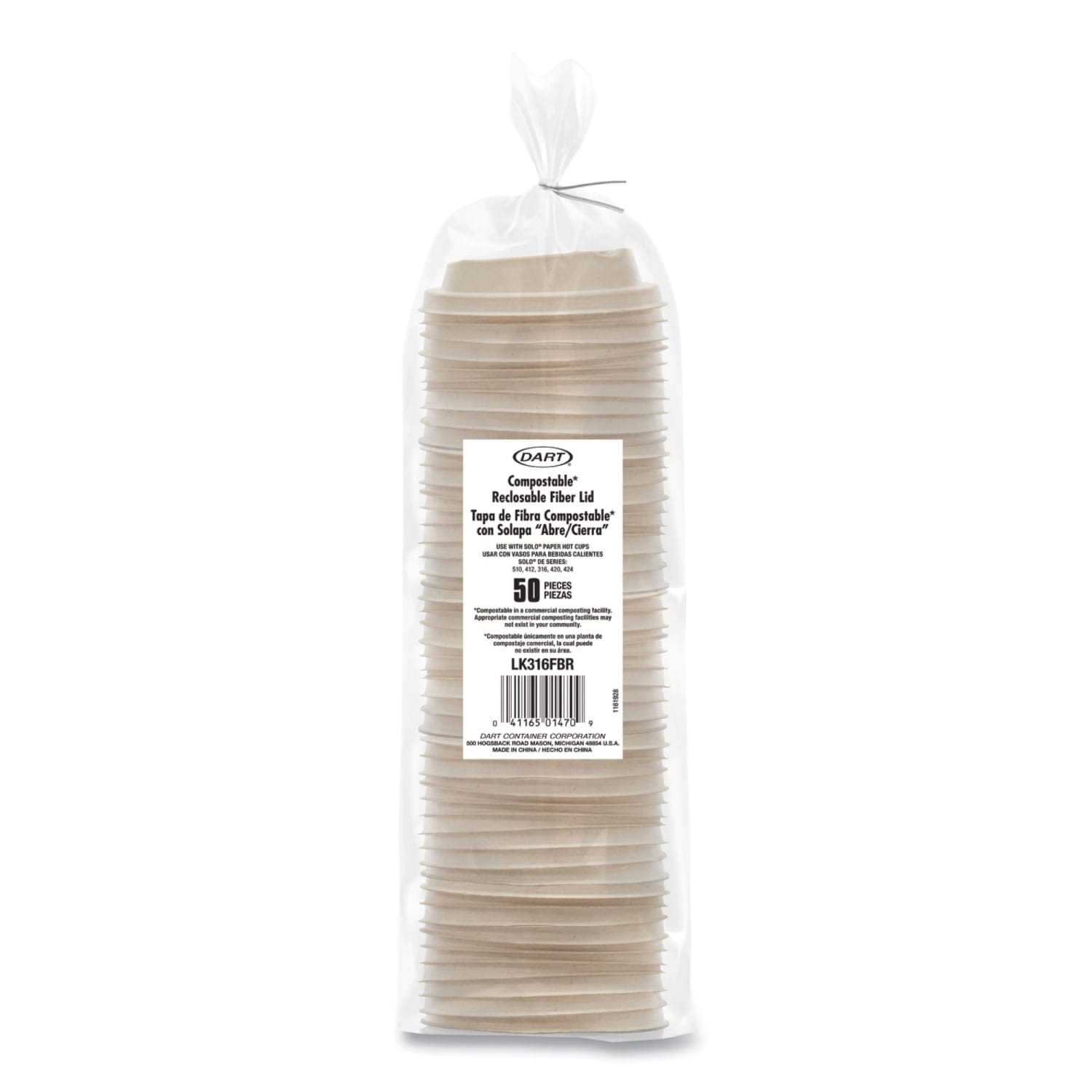 Dart ProPlanet Seal Fiber Lids For 10 Oz to 24 Oz Paper Cups, Tan, Pack Of 1,000 Lids - Image 5