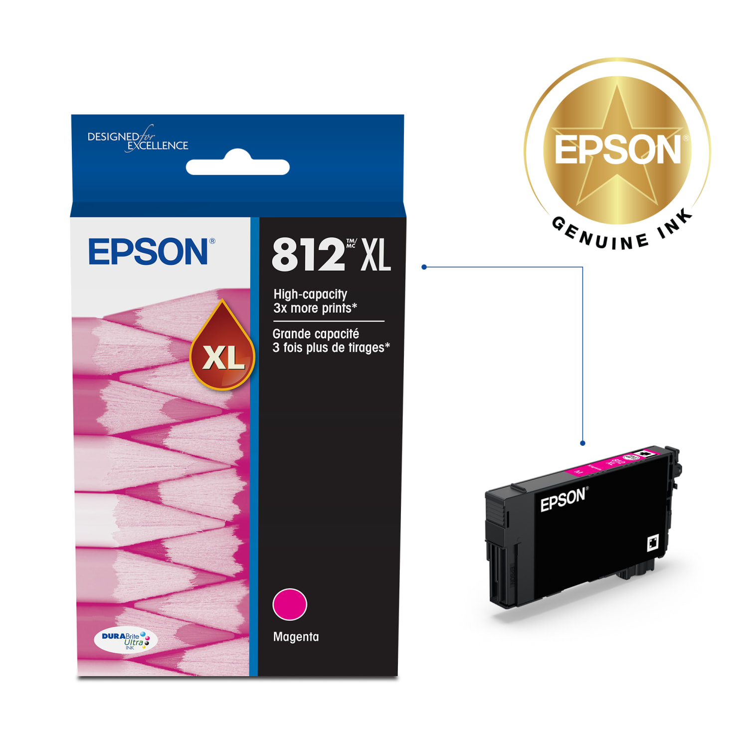 Epson 812XL DuraBrite Magenta High-Yield Ink Cartridge, T812XL320-S - Image 3