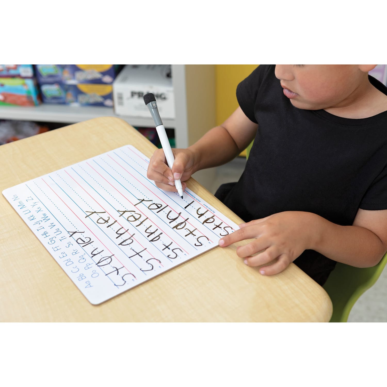 Pacon Handwriting Dry-Erase Whiteboard Sets, 2-Sided, Ruled/Plain, White, 8-15/16in x 11-13/16in, Pack Of 5 Sets - Image 5