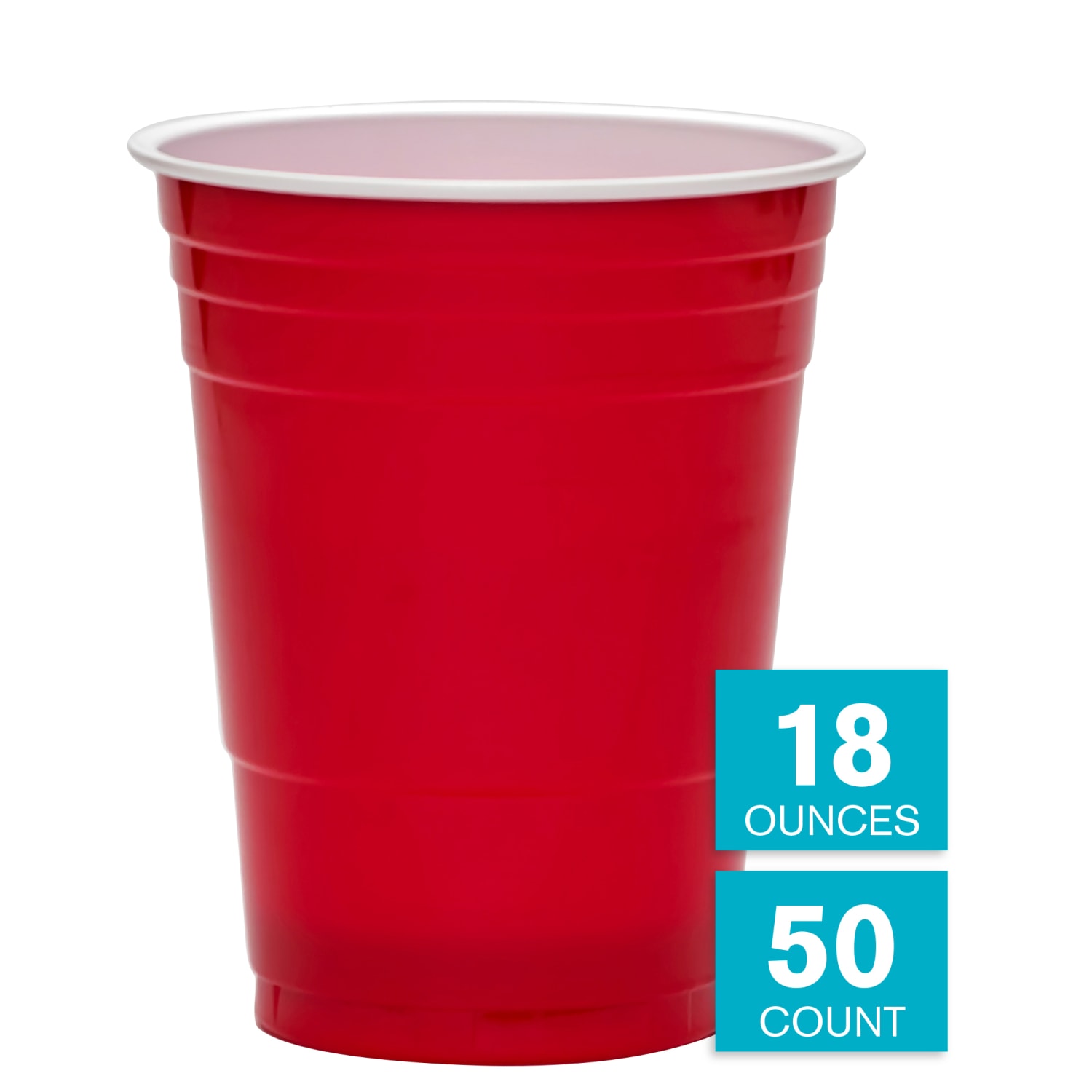 Highmark Plastic Cups, 18 oz, Red, Pack Of 50 - Image 4