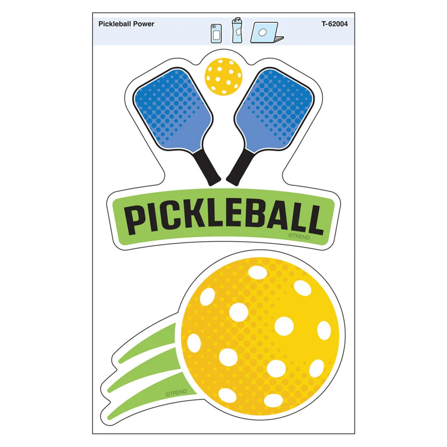 TREND Vinyl Stickers, Pickleball Power, 2 Per Pack, Set Of 6 Packs - Image 3