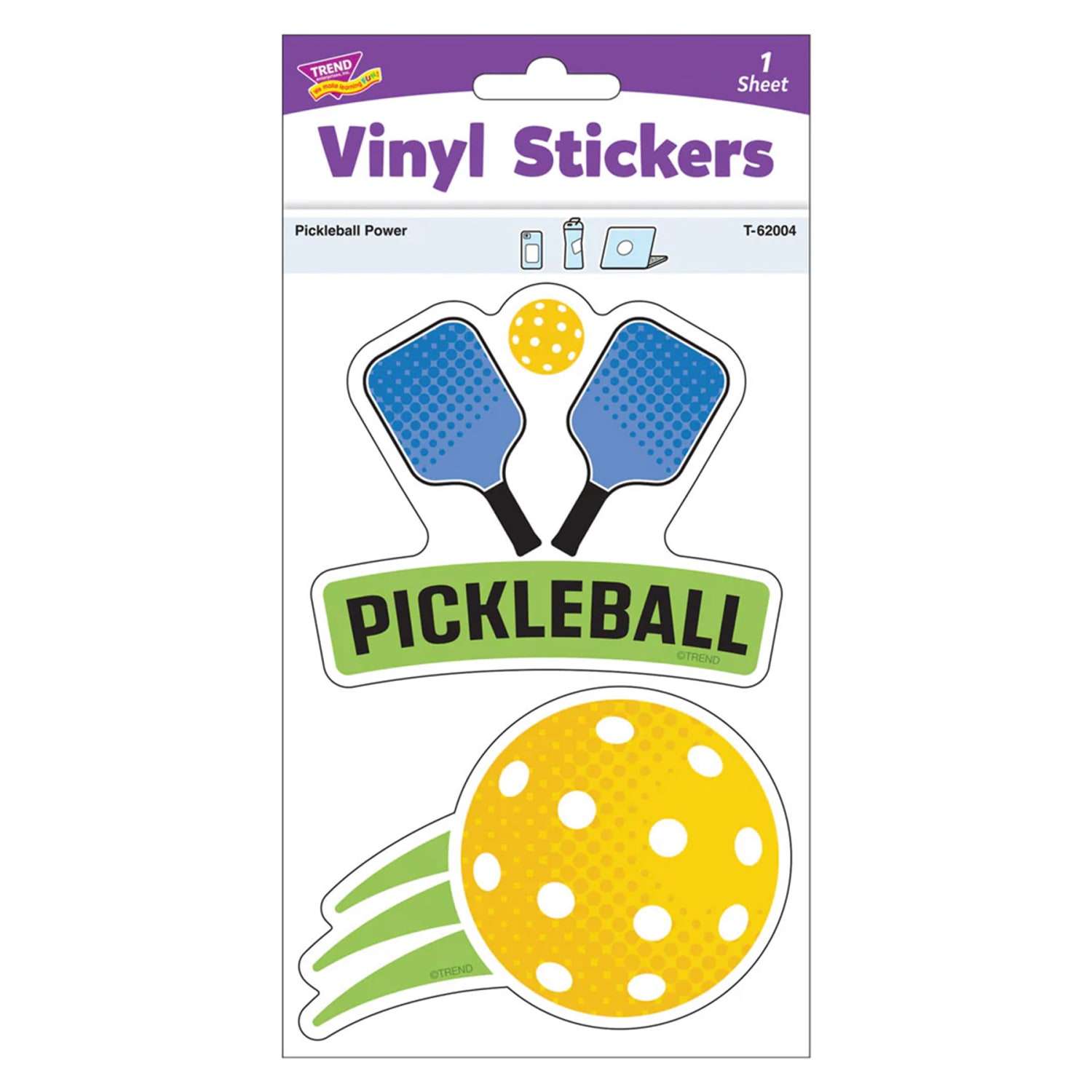 TREND Vinyl Stickers, Pickleball Power, 2 Per Pack, Set Of 6 Packs - Image 4