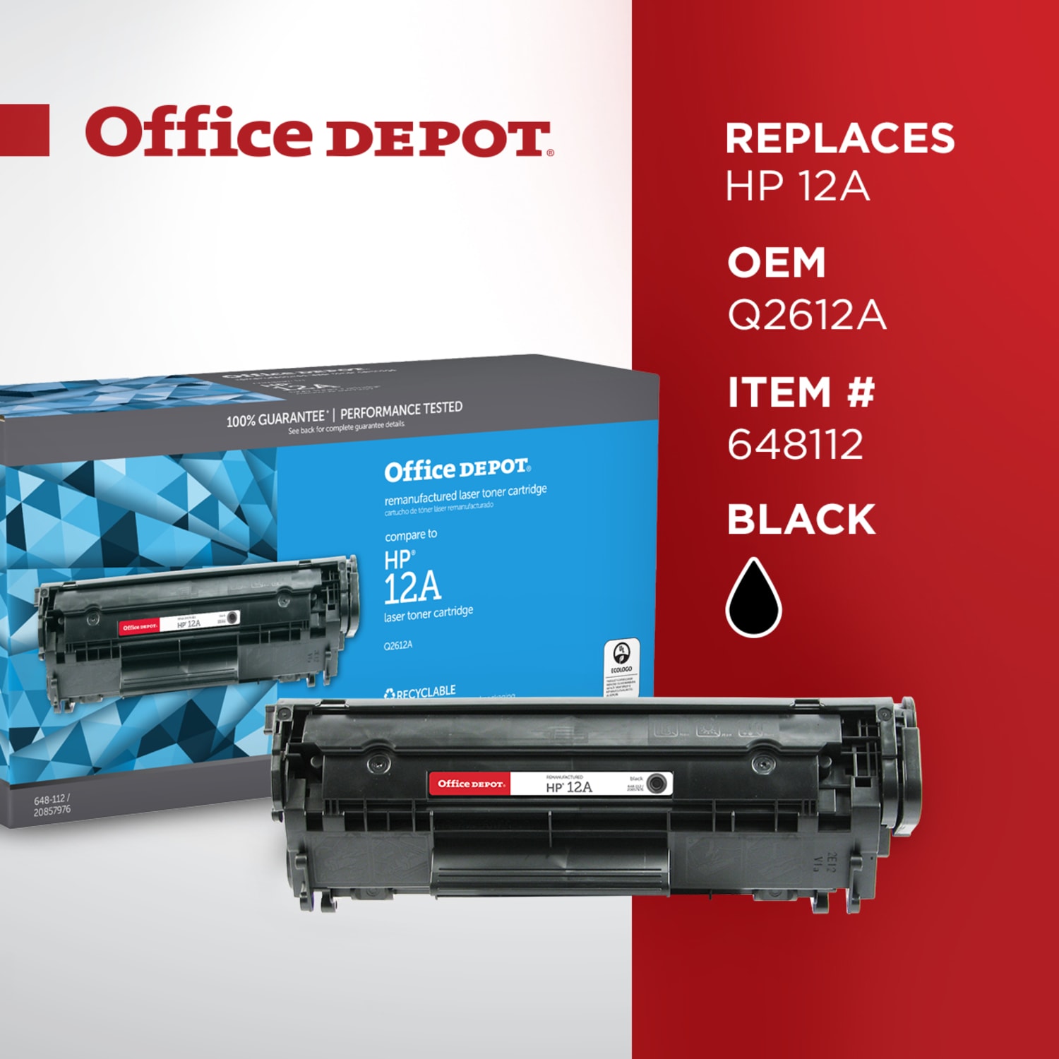 Office Depot Remanufactured Black Toner Cartridge Replacement For HP 12A - Image 6