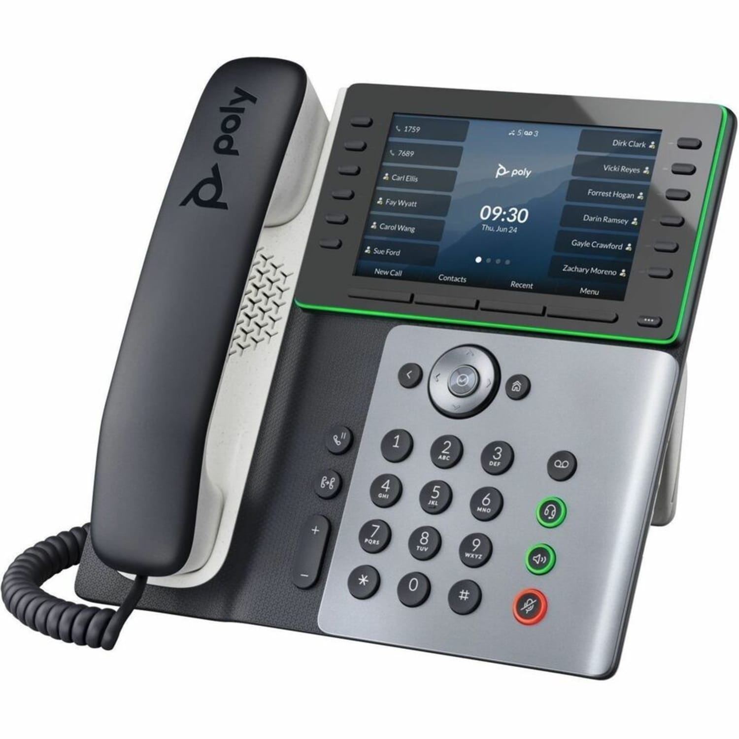 Poly Edge E550 IP Phone, Corded/Cordless, White/Midnight Blue - Image 5