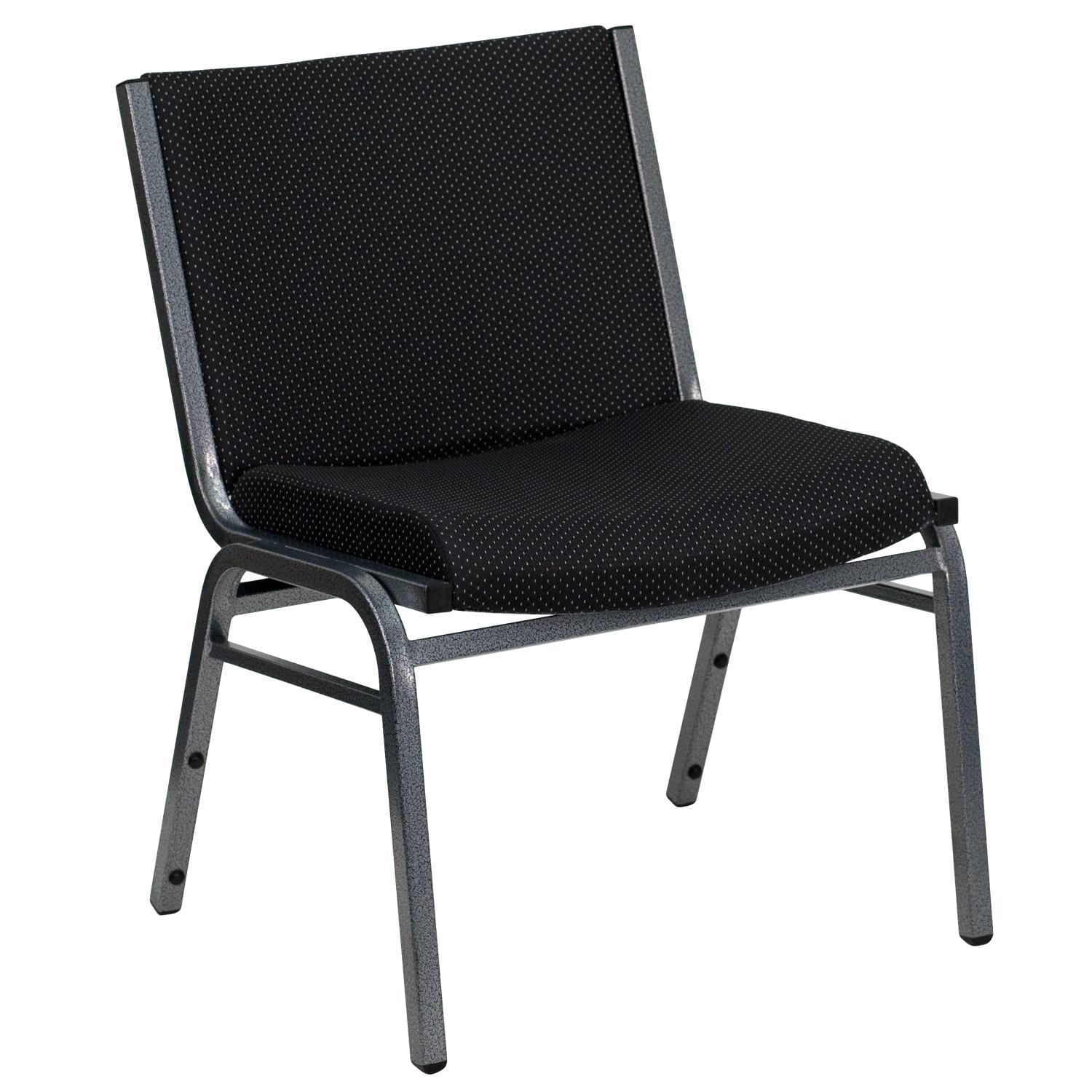 Flash Furniture HERCULES Big And Tall 1000 lb Rated Fabric Stack Chair BlackSilvervein PopularChairscom