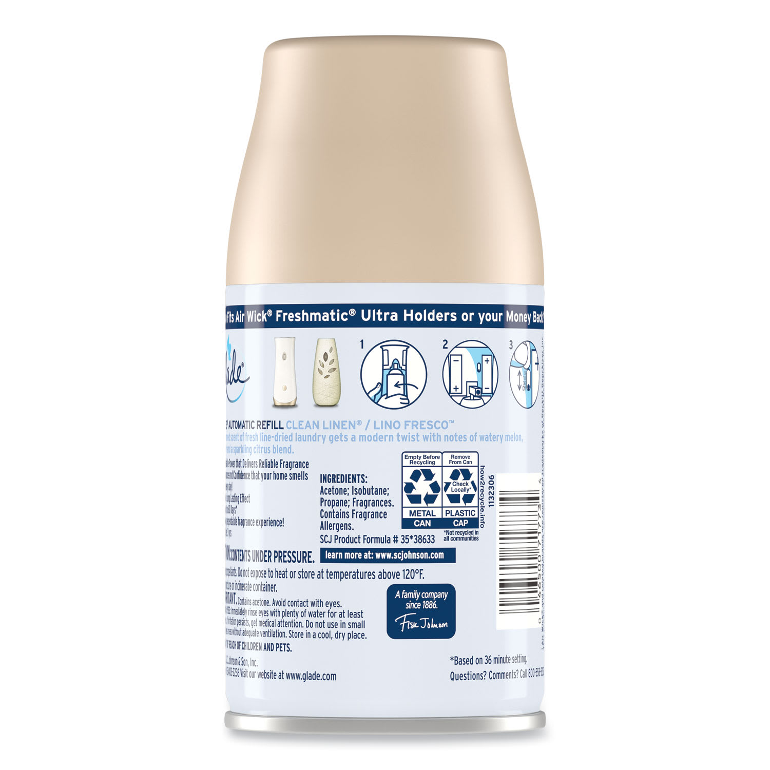 Glade Automatic Air Freshener, Clean Linen, 6.2 oz, 6/Carton - Image 6